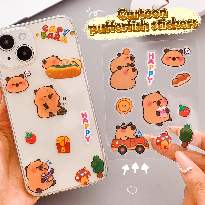 50Sheets Cartoon Capybara Stickers Creative DIY Decoration Stickers Stationery Notebook Decoration Accessories Children Gifts