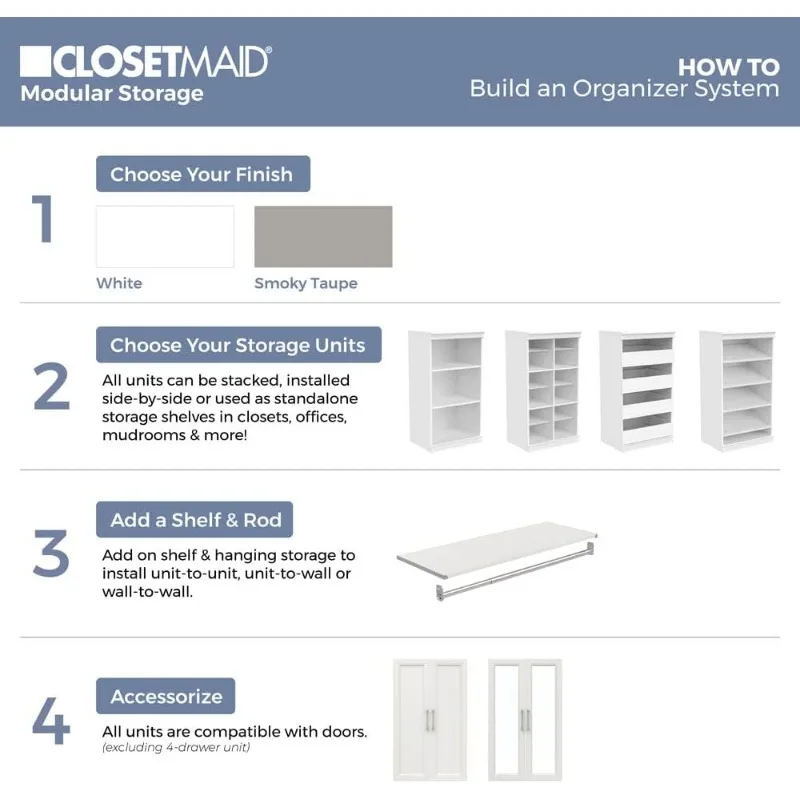 Imagem -06 - Closetmaid-unidade Modular de Armazenamento com Gavetas Organizador do Armário de Madeira Empilhamento Backer Completo Armazenamento Sistemas de Armário Montado