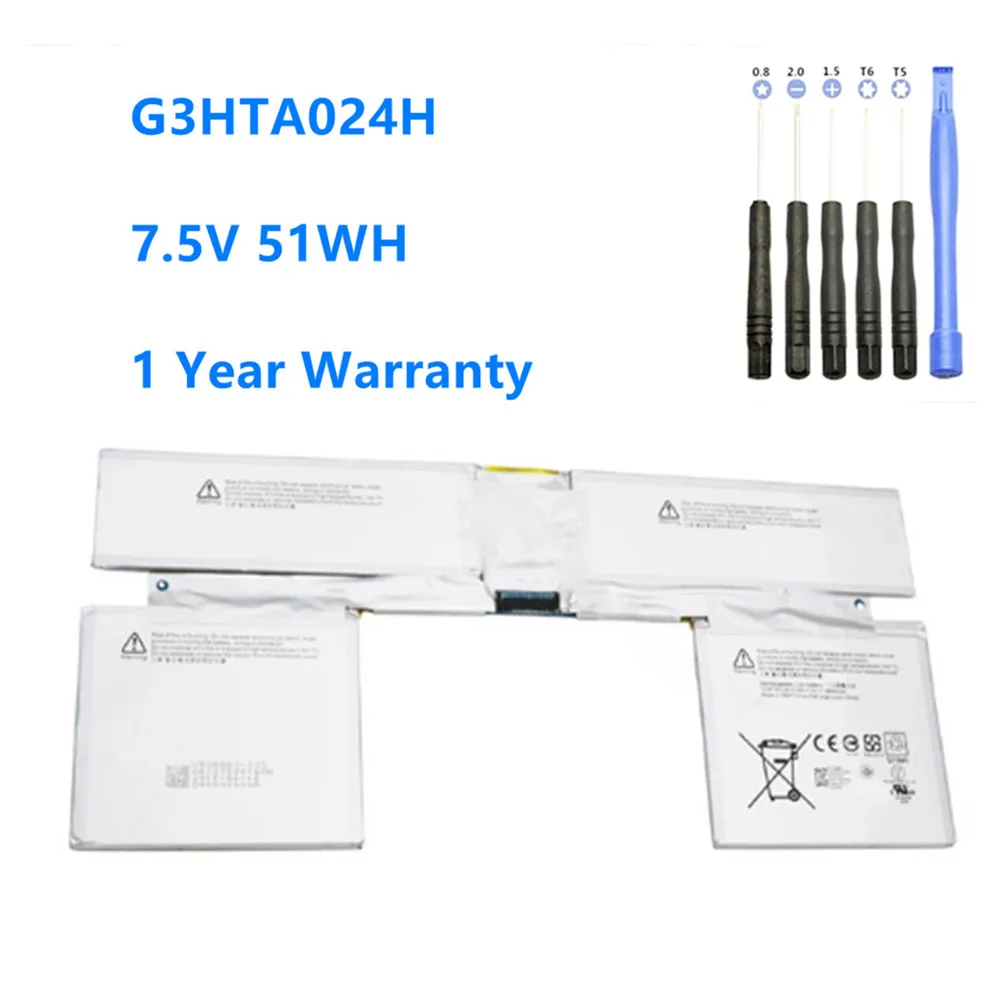 

G3HTA021H G3HTA023H G3HTA048H 7.5V 51WH Keyboard Battery For Microsoft Surface Book 1 13.5" inch Keyboard base Battery G3HTA024H