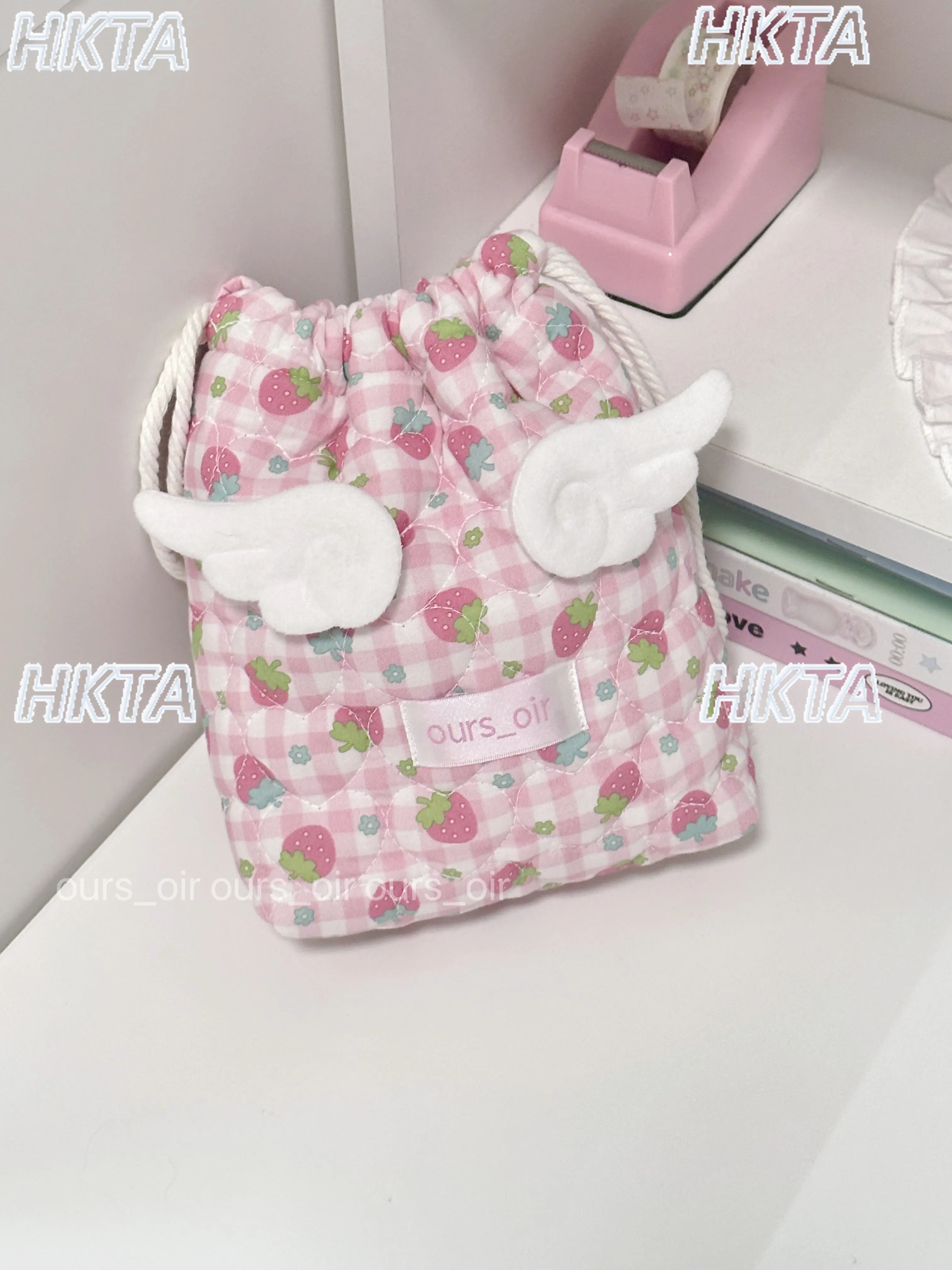 japanese-lolita-handmade-cotton-camera-storage-bag-girl-kawaii-cute-strawberry-print-drawstring-portable-sweet-makeup-bags-women