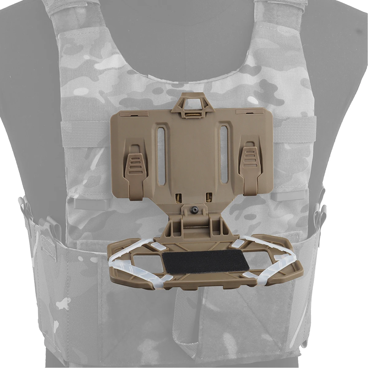 Airsoft Plate Carrier Molle Phone Carrier Outdoor Navigation Board, Quick Access Foldable Holder Tactical Vest Chest Rig Mount