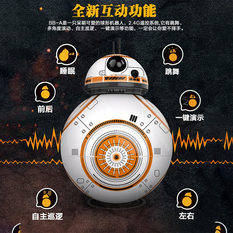 Spot Sphero Star Wars BB-8 Intelligent Electric Remote Control Ball Robot Toy Rolling Amphibious Dance Music Male