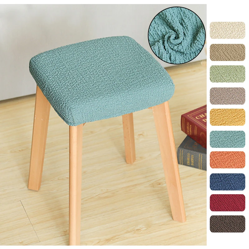 Removable Chair Cover Stool Cover Dressing Stool Cover Square Seat Cover Elastic Stretch Slipcover Chair Protect Dust Cover