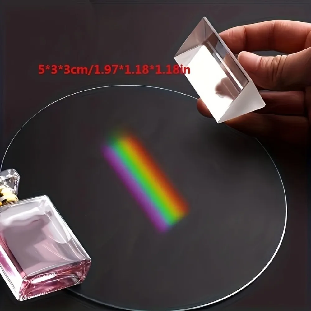 1pc Physics Science Toy, Triple Prism Glass, Reflecting Color Light Spectrum Learning Educational Toy For School Teaching