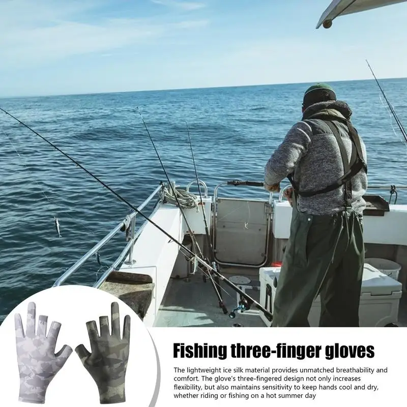 Sun Gloves For Women UV Protection Wear-Resistant Fishing Gloves Breathable Comfort Anti-Slip Grip For Rowing And Fishing