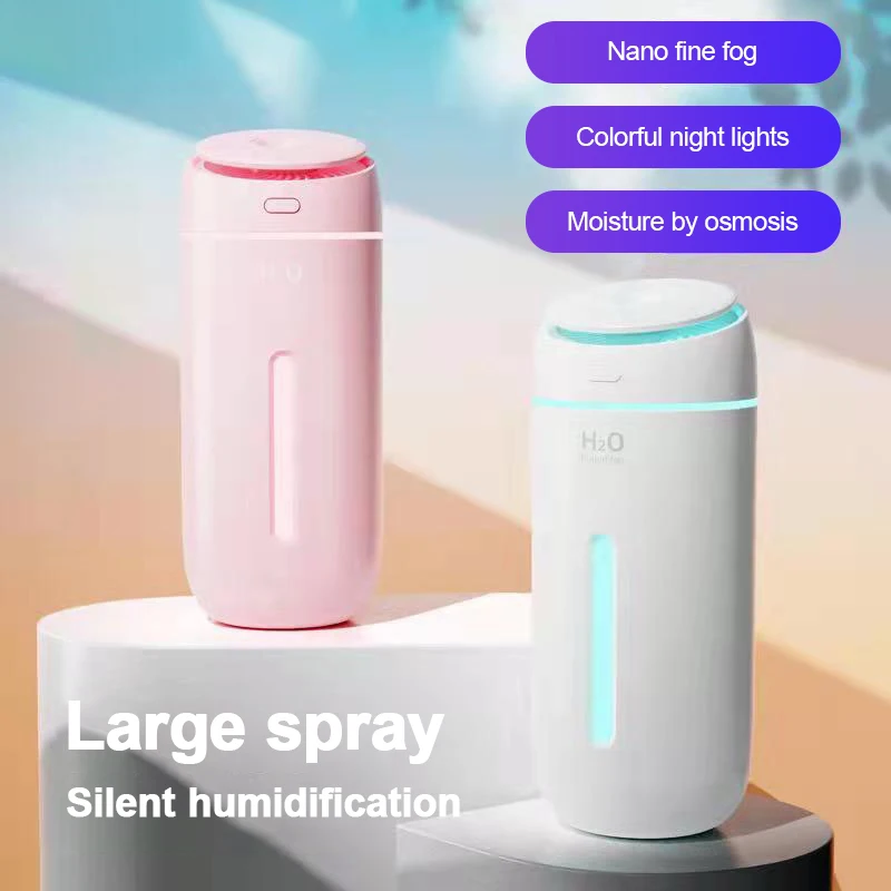 400ml Air Purifying Humidifiers Mini Aroma Diffuser with LED Light Mist Maker Essential Oils Diffuser Negative Ion Humidifier