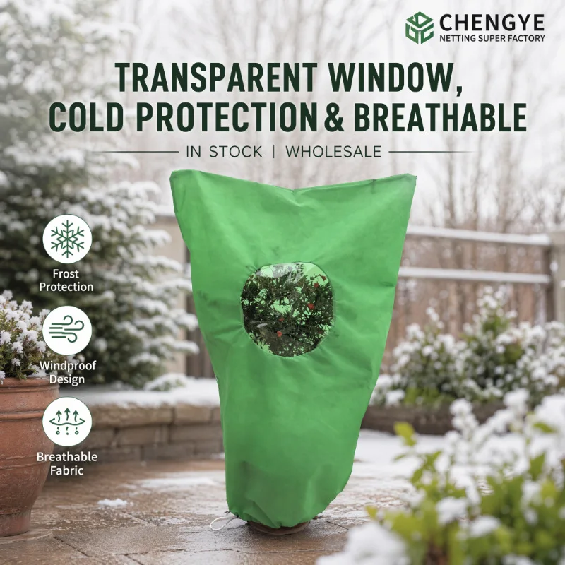 Plant cold cover with visual window Cross-border non-woven breathable thermal insulation cold cover Amazon plant cold cover