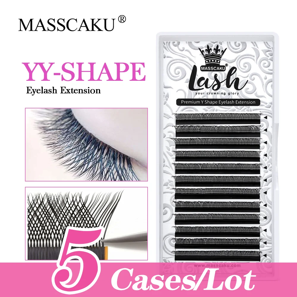 

5case/lot Top quality Y type false eyelashes 0.07 thickness synthetic fiber materials eyelashes extensions wholesale price OEM