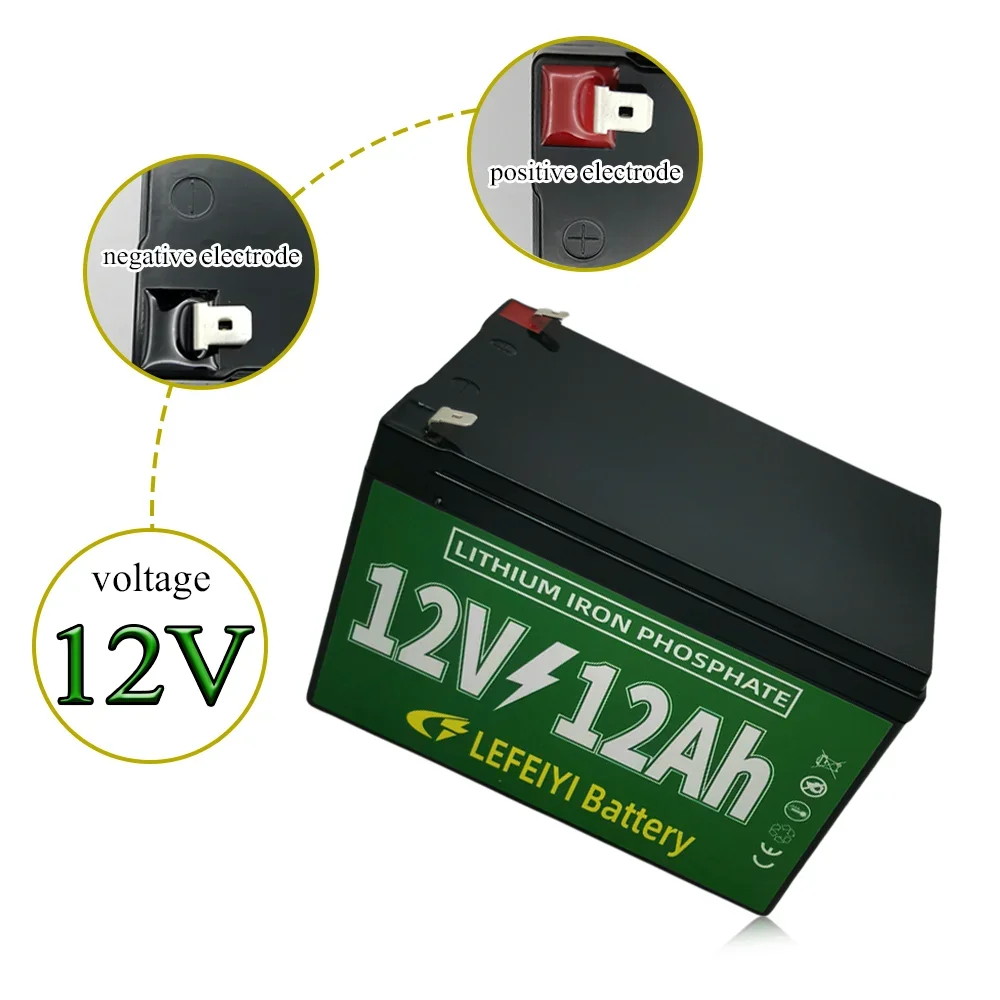 

12V 12Ah battery LiFePO4 phosphate , For power supply of electric vehicles, solar street lights, and other equipment