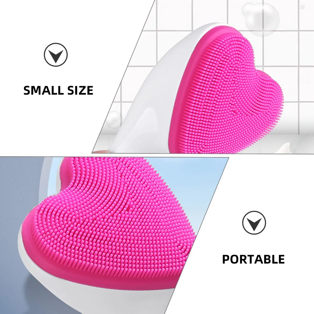

Manual Facial Cleansing Brush Heart Shape Silicone Face Washing Tool for Women Deep Exfoliating Clean Bright Color Portable