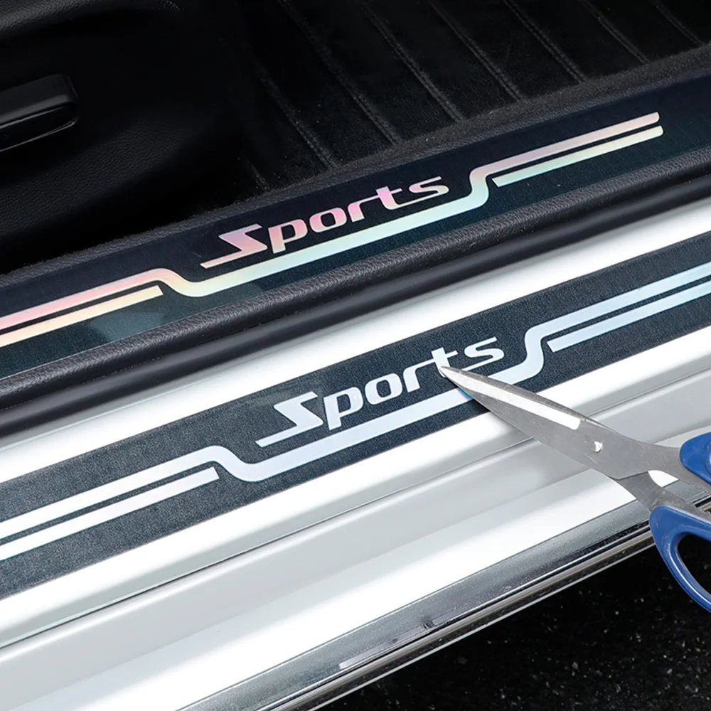 

4x Car Rear Trunk Threshold Anti Scratch Decoration Sticker Film Door Edge Sill Sports Styling Protective Strip Auto Accessories