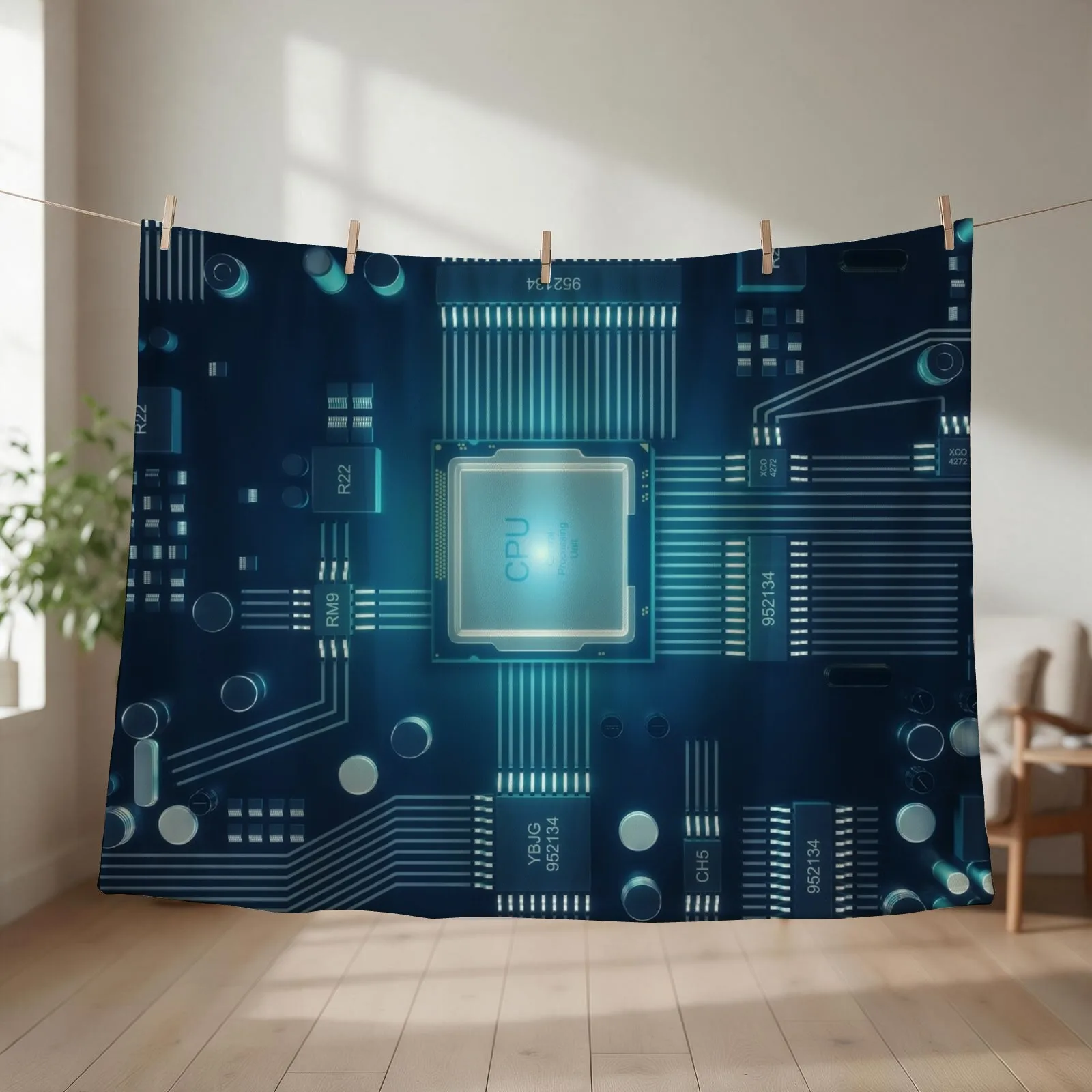 CPU Motherboard Throw Blanket funny gift Furrys Decorative Beds Personalized Gift Blankets