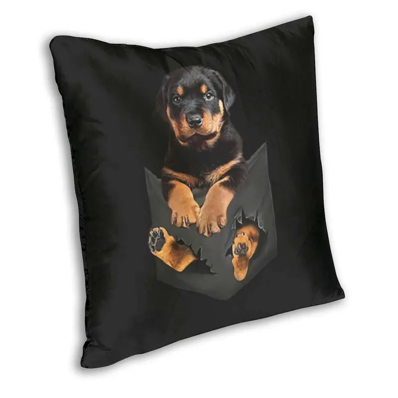 Soft Rottweiler Throw Pillow Case Home Decorative Custom Pocket Dog Rott Lover Cushion Cover 45x45 Pillowcover For Living Room