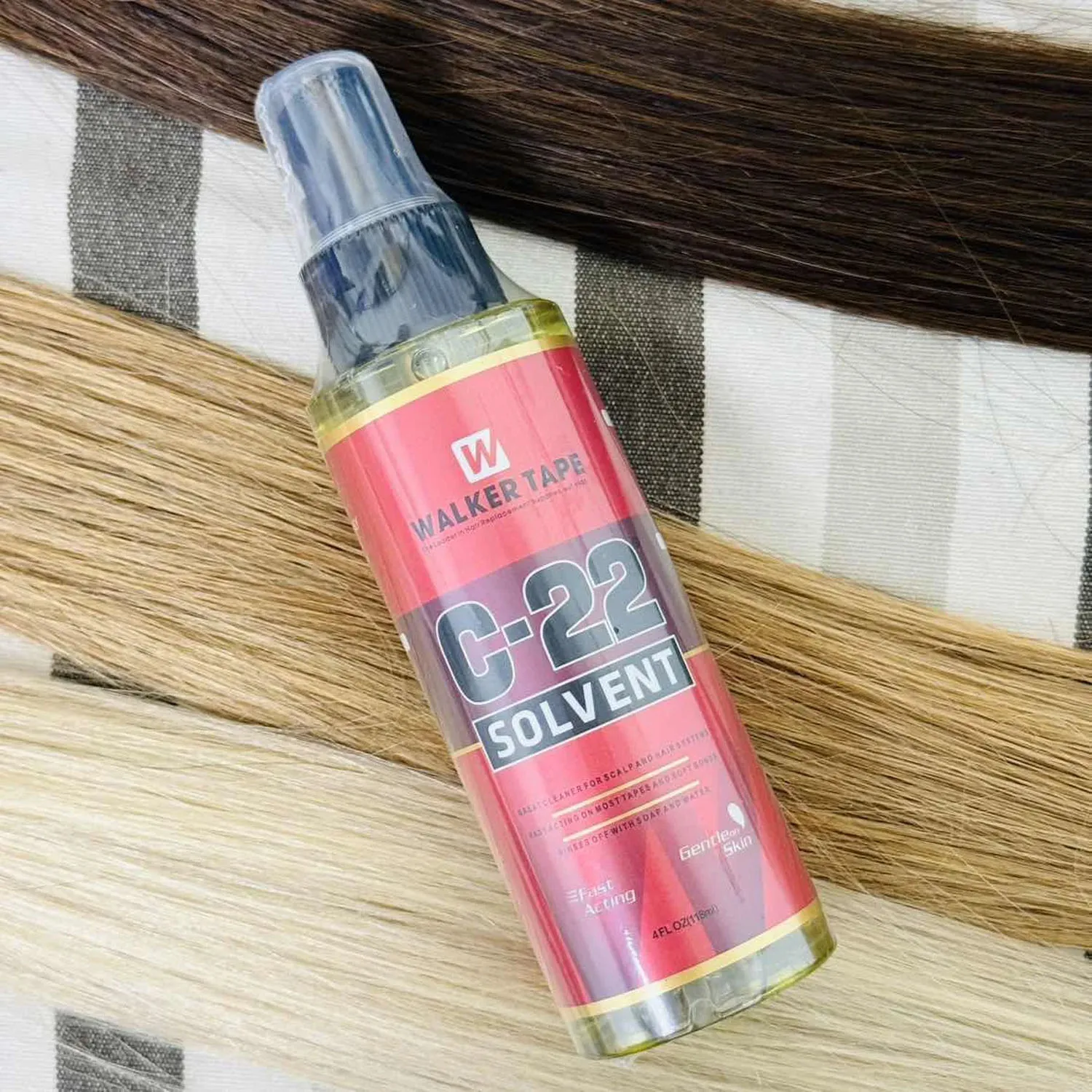 C-22 مزيل رذاذ الذوبان c22 مزيل الشعر المذيبات شعر مستعار إزالة ووكر أو الدانتيل الشريط الباروكات مزيل الشعر التمديد