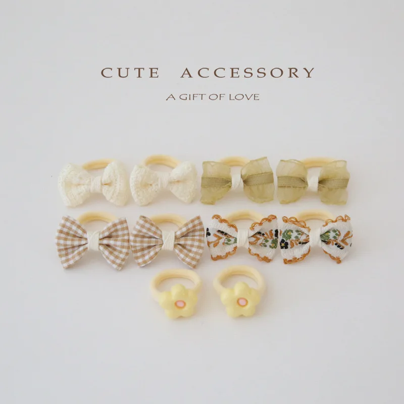 Children's Headwear Hair Accessories for girls, Cute Hair ties, Lovely Hair Rope,10Pcs/Lot, Elastic Hair Bow Clips for Children,