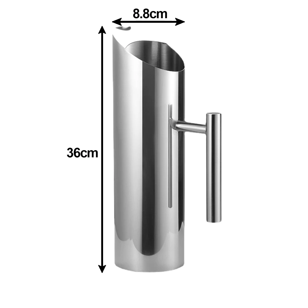 

Stainless Steel Beverage Jug with Ergonomic Handle Designed for Cold Drinks Spill Prevention and Comfortable Use in Any Setting