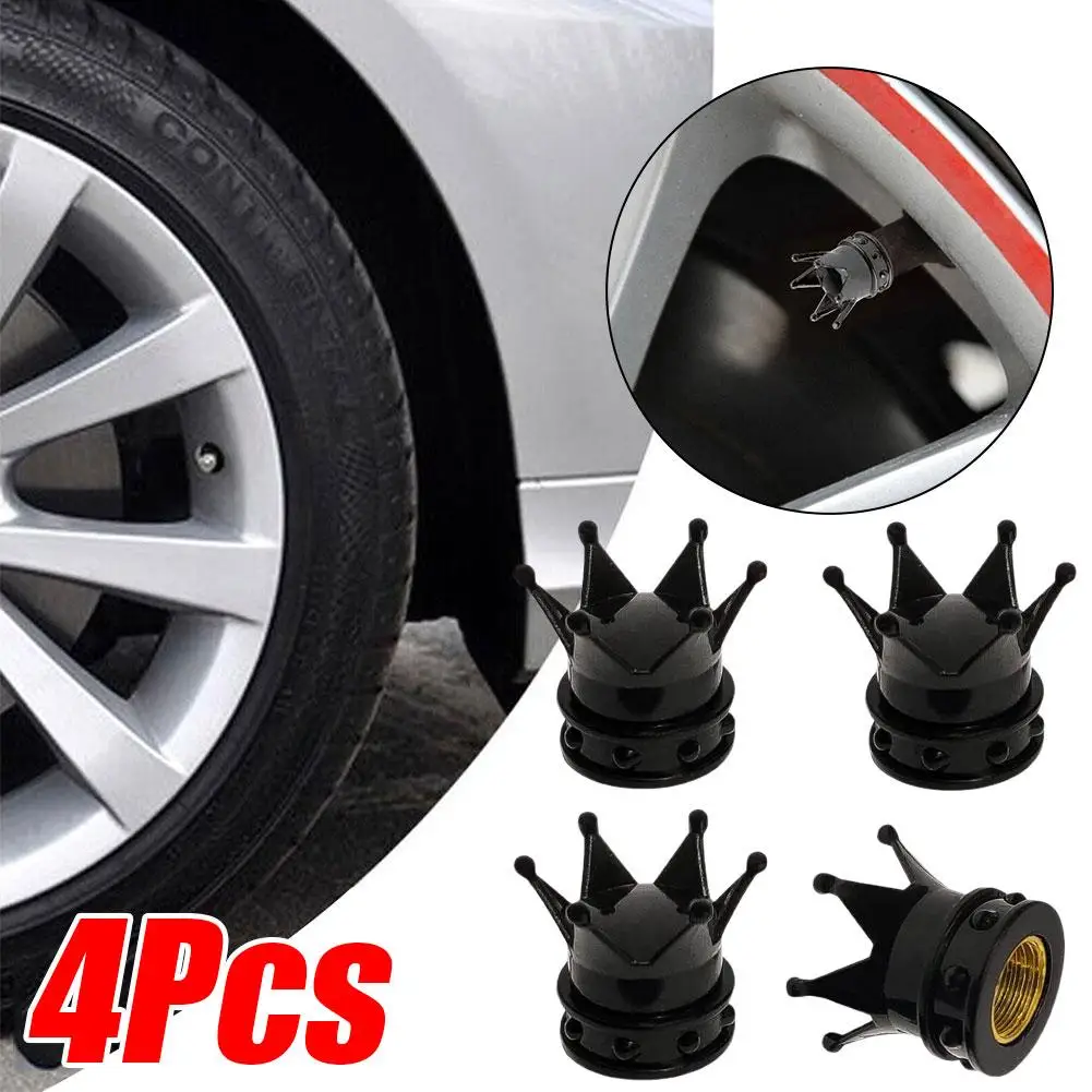 

4 Pcs Crown Tire Valve Cap Car Wheel Air Valve Dustproof Decor Accessories Dust Auto Motorcycle Covers Crown Caps Tyre Valv L7N4