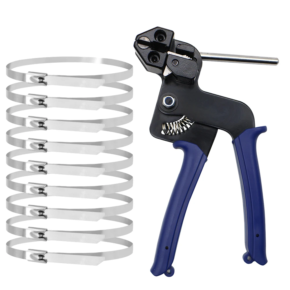 Cutting Metal Zip Ties Gun With 110PCS 304 Stainless Steel Zip Ties And Cable Tie Disassembly Tool,Tight Ties With Clean Cut