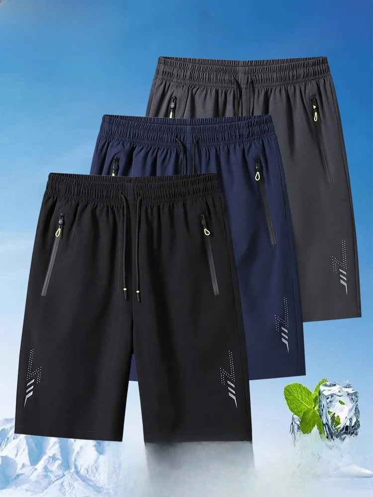 Qui Dry Sports orts Men's Summer Training Baskeall Breathable Running Fitn Five-Quarter Pants Straight Leg Casual Tr...