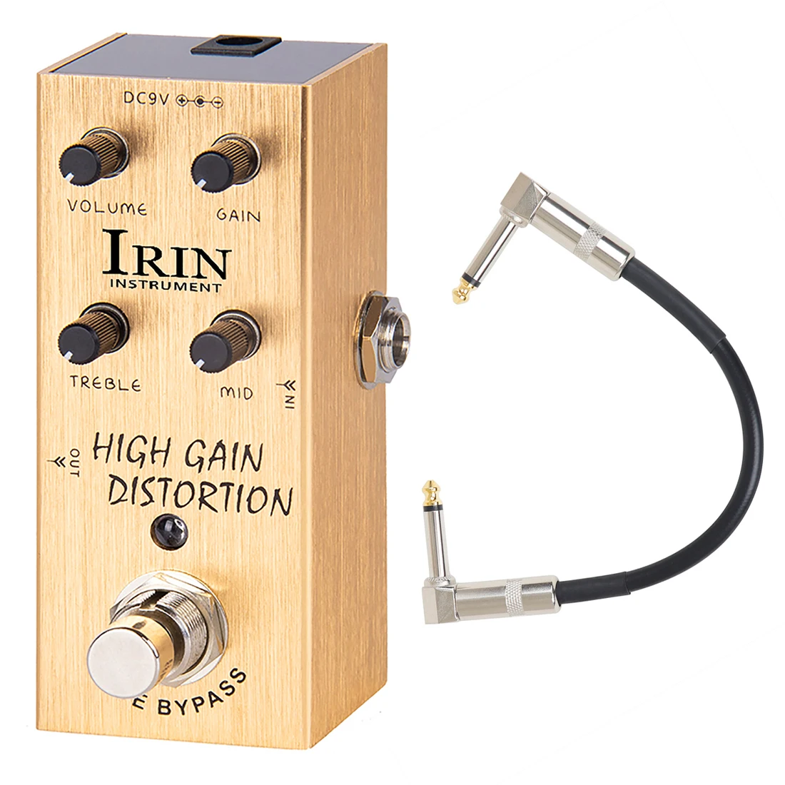 

IRIN AN-14 Педаль эффектов с высоким коэффициентом усиления искажений для электрогитары от AC/DC Crunch до хэви-метал с полнодиапазонным эквалайзером и кабелем