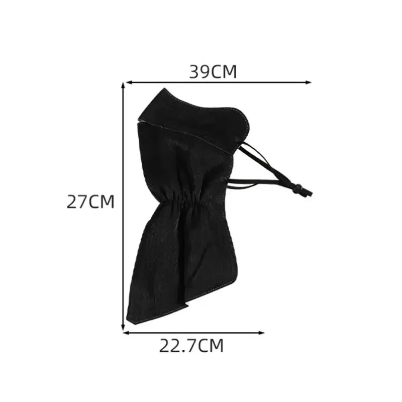 قناع نسائي بسيط واقي من الشمس، قناع مريح وجيد التهوية، قناع واقي من الشمس بلون سادة من القطن الحريري الذهبي لحماية الرقبة #6