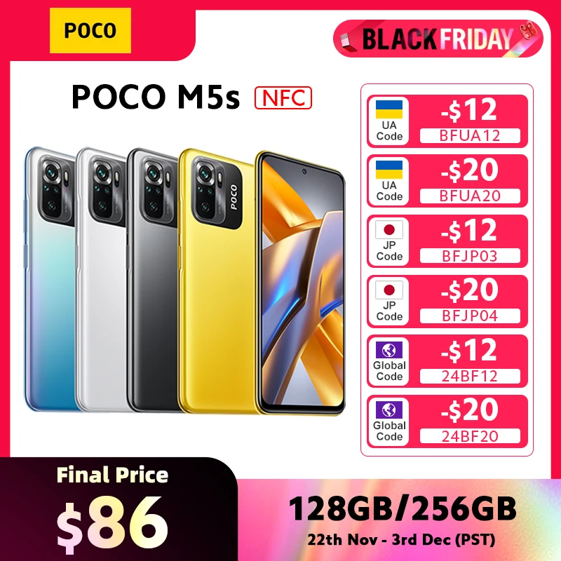 POCO M5s Global Version NFC MTK G95 64MP Quad camera 6.43" AMOLED Dotdisplay 5000mAh 33W 700+ sold252,526.2Save 63,131.55Free shippingXiaomi Mi - Global StoreSee previewSimilar items