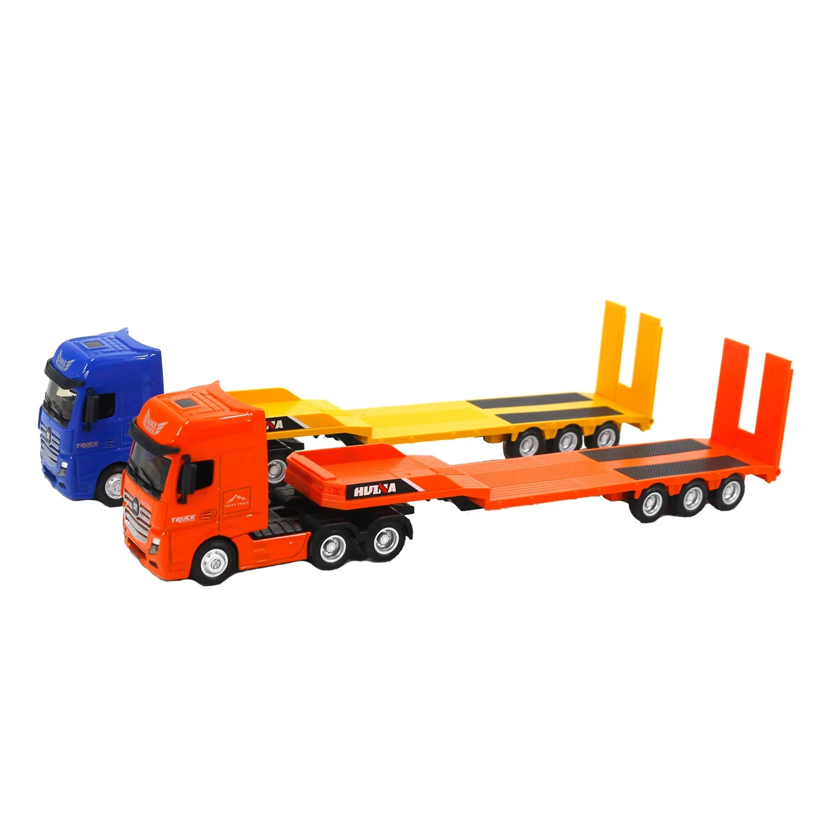 2024 New Product 1:50 Static Flat Trailer Tank Truck Model 1730/1733 Engineering Vehicle Treasures Decoration Children\'S Toys