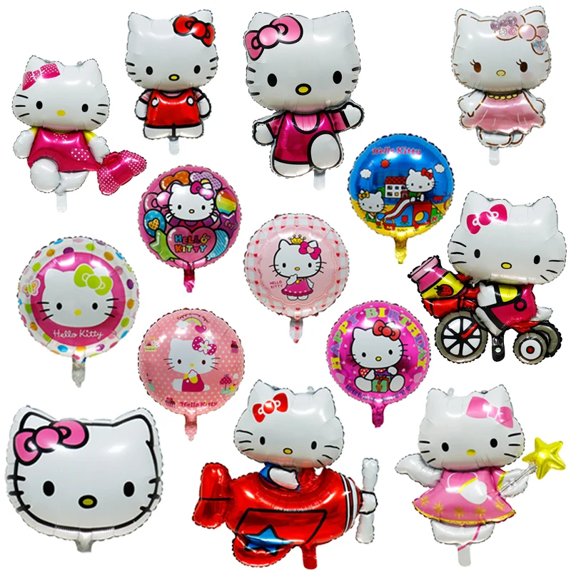 Sanrio Hello Kitty Foil Balloon Baby Birthday Photo Props Cartoon Aluminum Film Balloons Happy Birthday Party Balloon Supplies