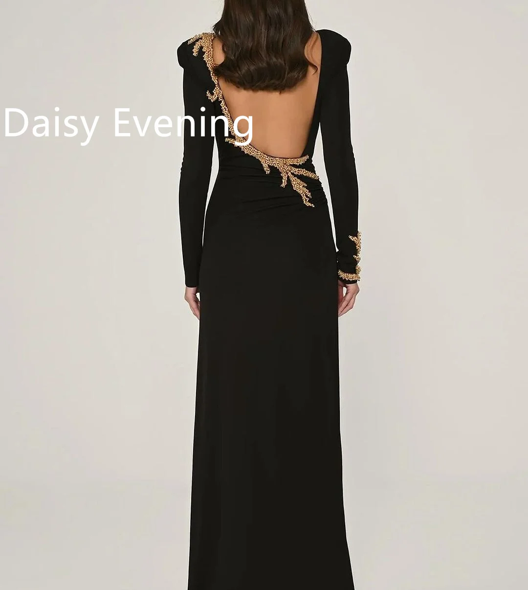 Applique Black Evening Dresses Tea Length Long Sleeves Prom Dress Mermaid Off The Shoulder Wedding Party Dress Saudi Arabia 2024