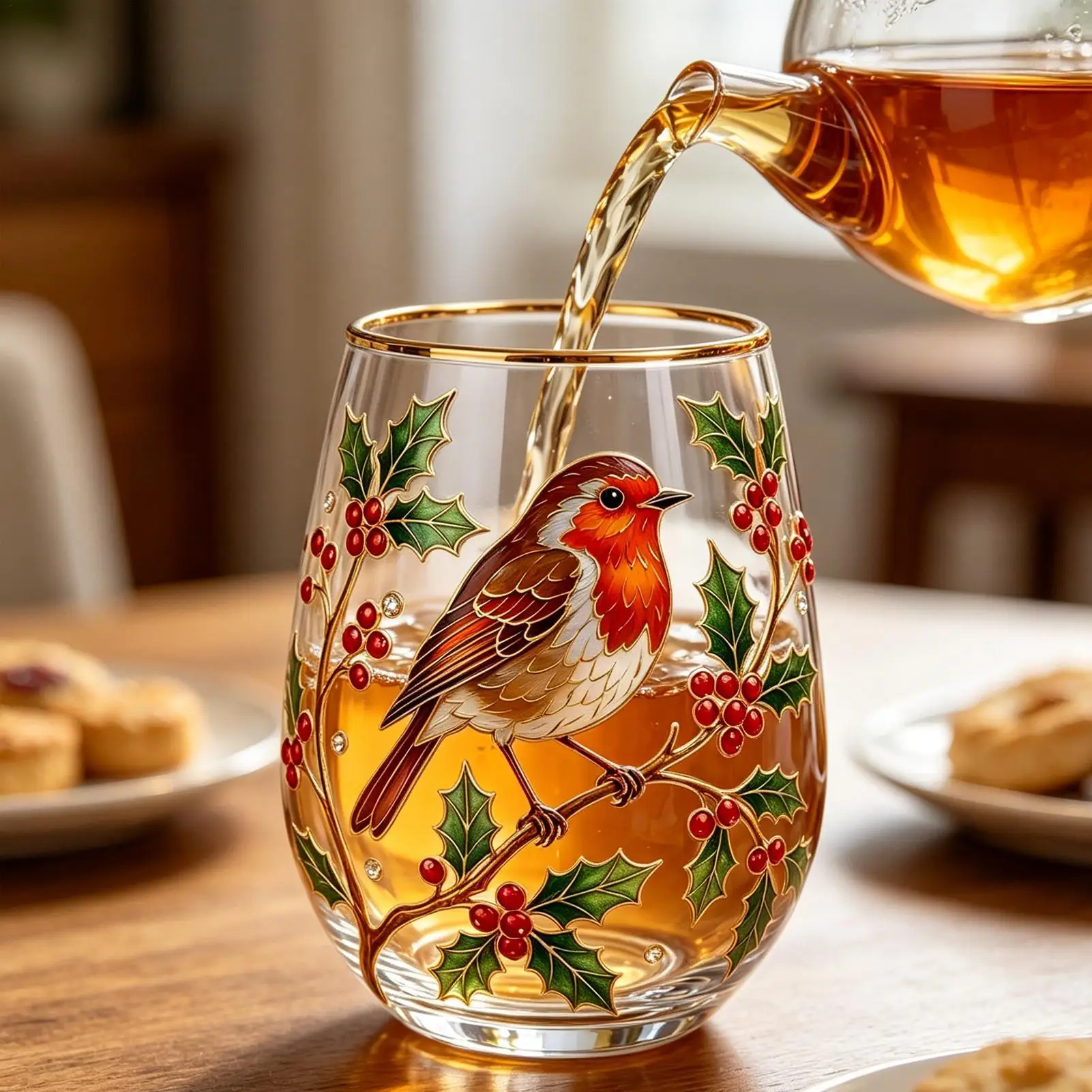 

Tea Mug Decorative Glass Portable Aesthetic Teacup Hummingbird Wine Cup For Women Men Family Beverage Indoor Kitchen Table Desk