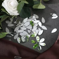 100pcs 2.5cm DIY Craft Mirror Stickers Leaf Shape Decorative Acrylic Adhesive Craft Mini Mirror Tiles Small Wall Mirror for Art 4