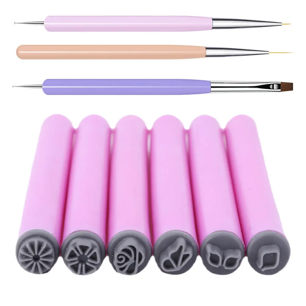 6/10/15個入りネイルアートスタンプペンセット、3本のネイルアートブラシ、ネイルグラフィティ、ネイルアートドットツール付き、女の子と女性のためのホームDIY用