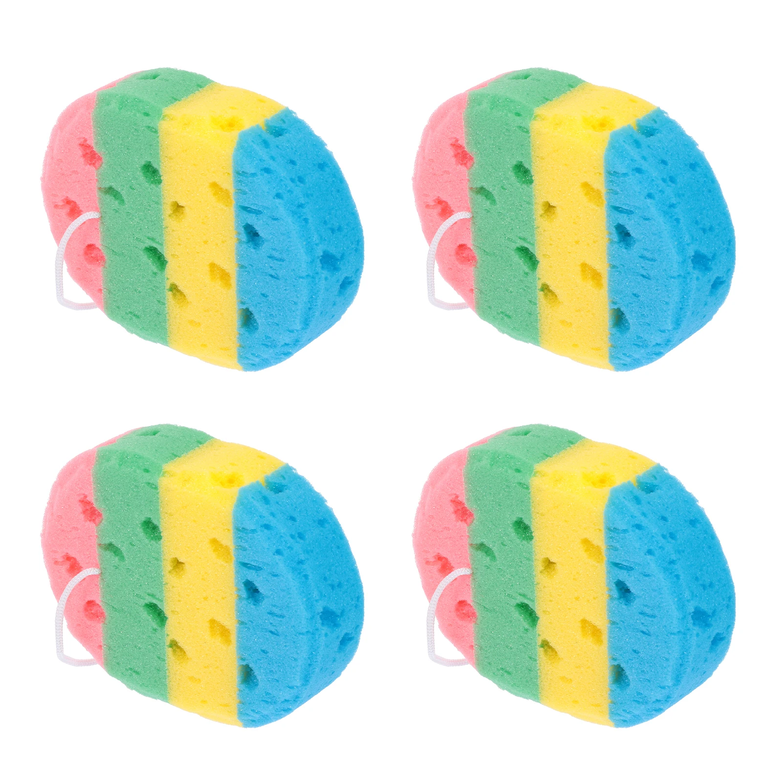 

4 Pcs Seaweed Bath Sponge Strong Adsorption for Konjac Assorted Color Skin-friendly Delicate