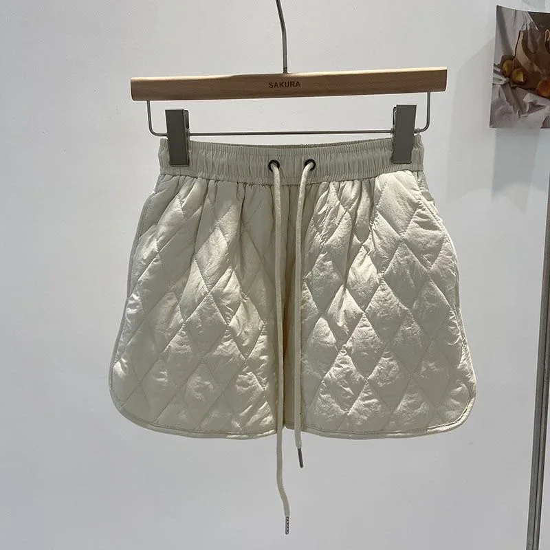 

2025 Korean cotton padded drawstring wide leg shorts kids clothes toddler children 3 to 16 years teenage girls winter shorts