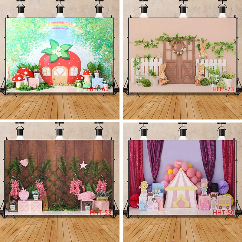 

SHUOZHIKE Newborn Baby Background First Birthday Balloon Flower Portrait Backdrop Photography Photo Studio HHT-02