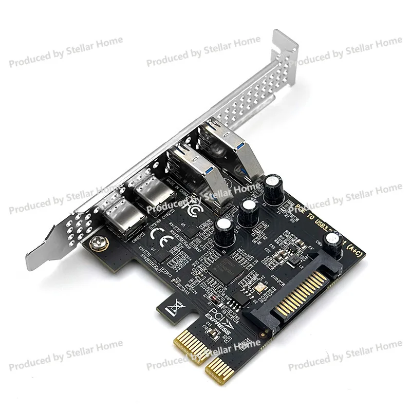 Pcie To Usb3.2+type-c Adapter Card Desktop Computer 2a+2c Card Nec Expansion Card 5gbps