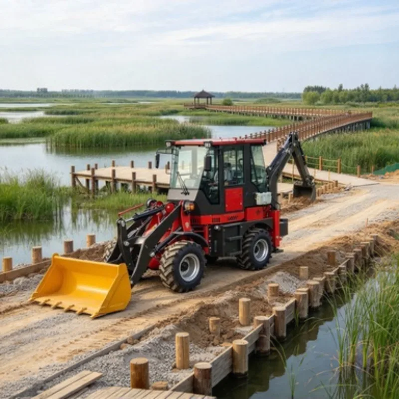 Mini Backhoe Loader EPA Tier 4 Engine CE Certified 4x4 Compact Design for Landscaping Garden Farm Mini Backhoe Loader
