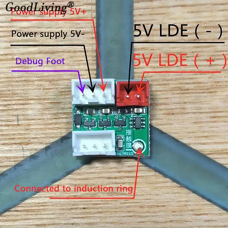 Inovador Rio Tabela Toque Indução Switch Módulo Kit, Separação de Ar, Celular Bobina, Faixa de Luz, 5V, 1 Set