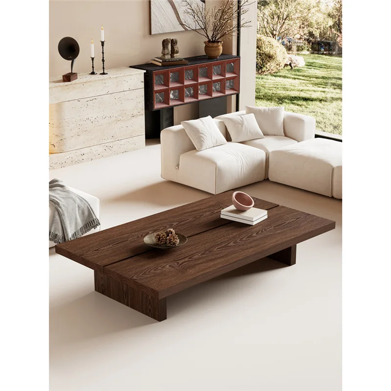 ！@Modern Japanese-Style Tatami Kang Tea Table Quiet Solid Oak Wood Low Table for Dining in Simple Carbonized Style for Small Hom