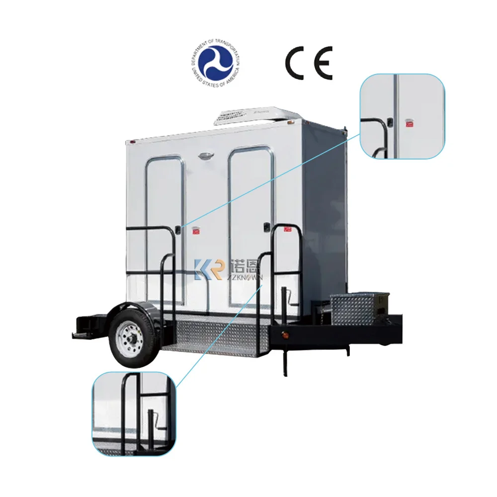 Baños móviles modernos para exteriores, 2 soportes de acero para acampar, remolques de baño portátiles, caja de inodoro para Wc, cabina