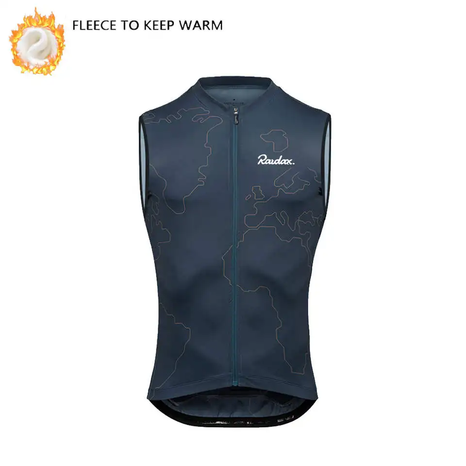 RAUDAX Fahrradweste Winter Herbst Thermofleece Warme Fahrradweste für Outdoor-Sport MTB Straße Thermo-Fahrradoberteile Weste – Detail 4