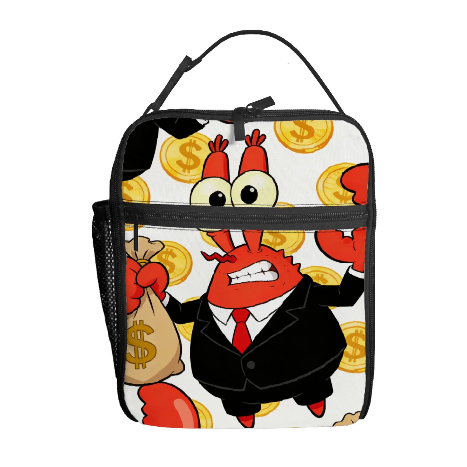 

1 шт. Сумка для обедов Captain Eugene H. Armor Abs Krabs, высококачественная, милая, повседневная, для вечеринок, пикников, школы, подарок для ежедневного использования