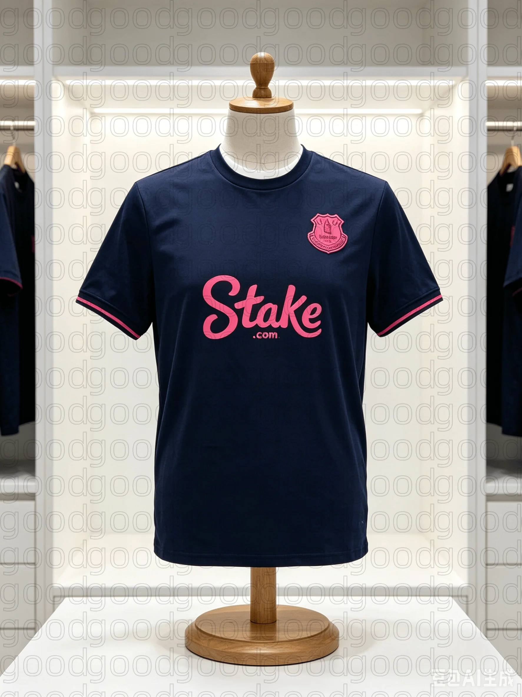 Camiseta de fútbol Everton de manga corta, transpirable y de secado rápido para hombre, camiseta deportiva con cuello redondo y ribete rosa azul marino, camisetas familiares para niños