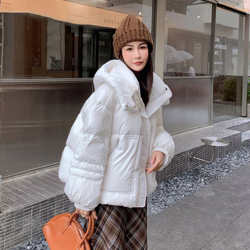 Women's Winter Down Jacket New White Duck Down Korean Version of The Casual Loose Version of The Bread Down Jacket Thin Coat