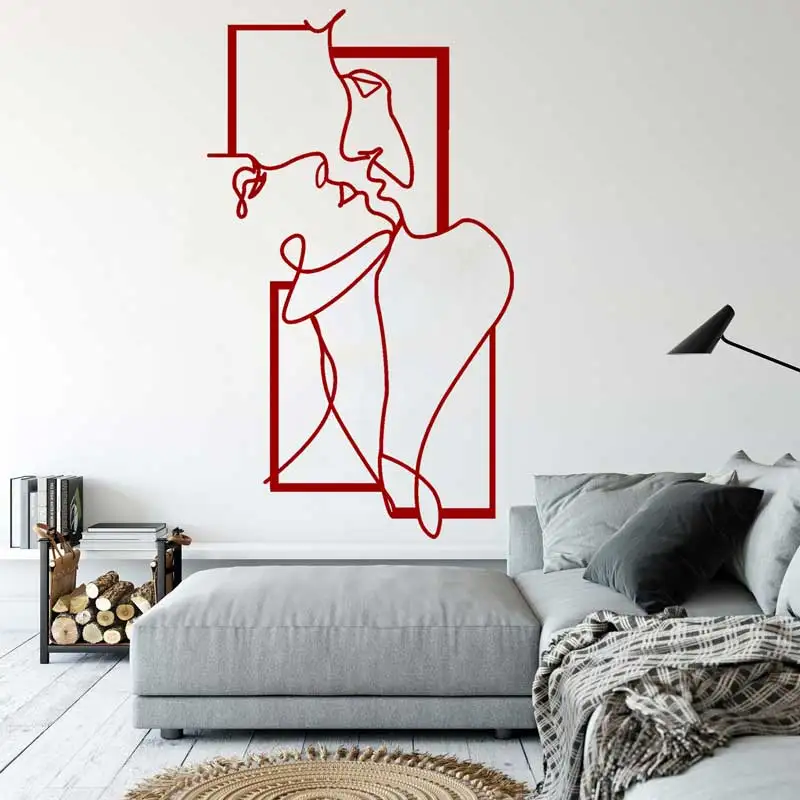Fashion Lines Nude Body Men and Women Couple Art Vinyl Wall Stickers Home Living Room Bedroom Abstract Art Decor Stickers Gifts