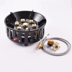 21000W Strong Fire Power Stove 7 Core Electronic Ignition Gas Stove All In One Windproof Stove Camping Barbecue Cooking Cookware