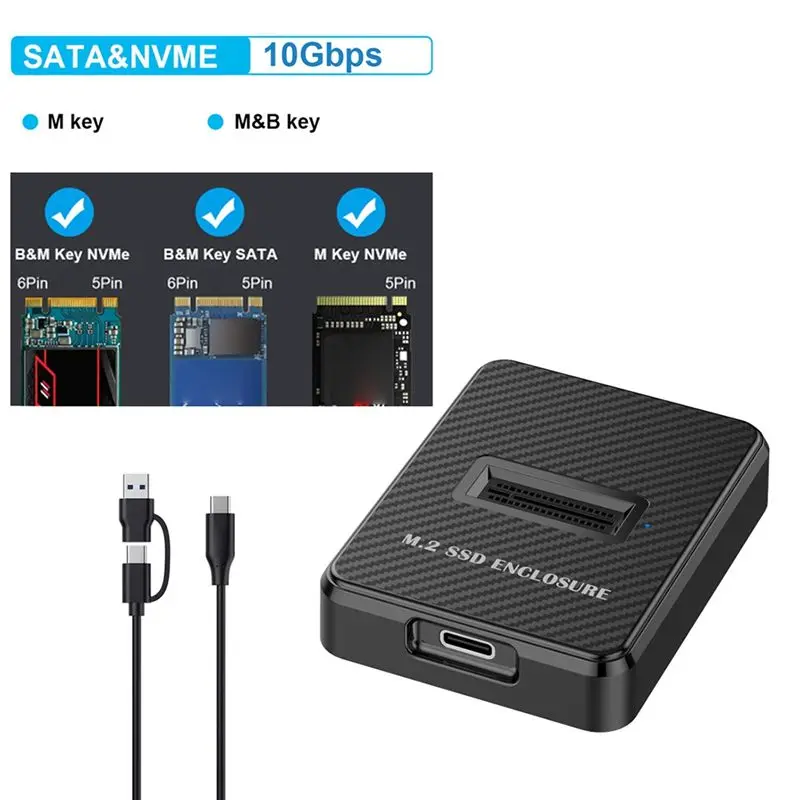 AY14 -M.2 Hard Disk Holder Nvme/Sata Dual Protocol Solid State Hard Disk Box Usb3.2 Notebook External NVME SD Docking Station