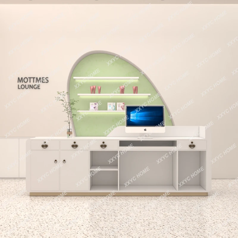 مكاتب الاستقبال الحديثة البسيطة صالون تجميل متجر الملابس مكاتب الاستقبال بار الفم