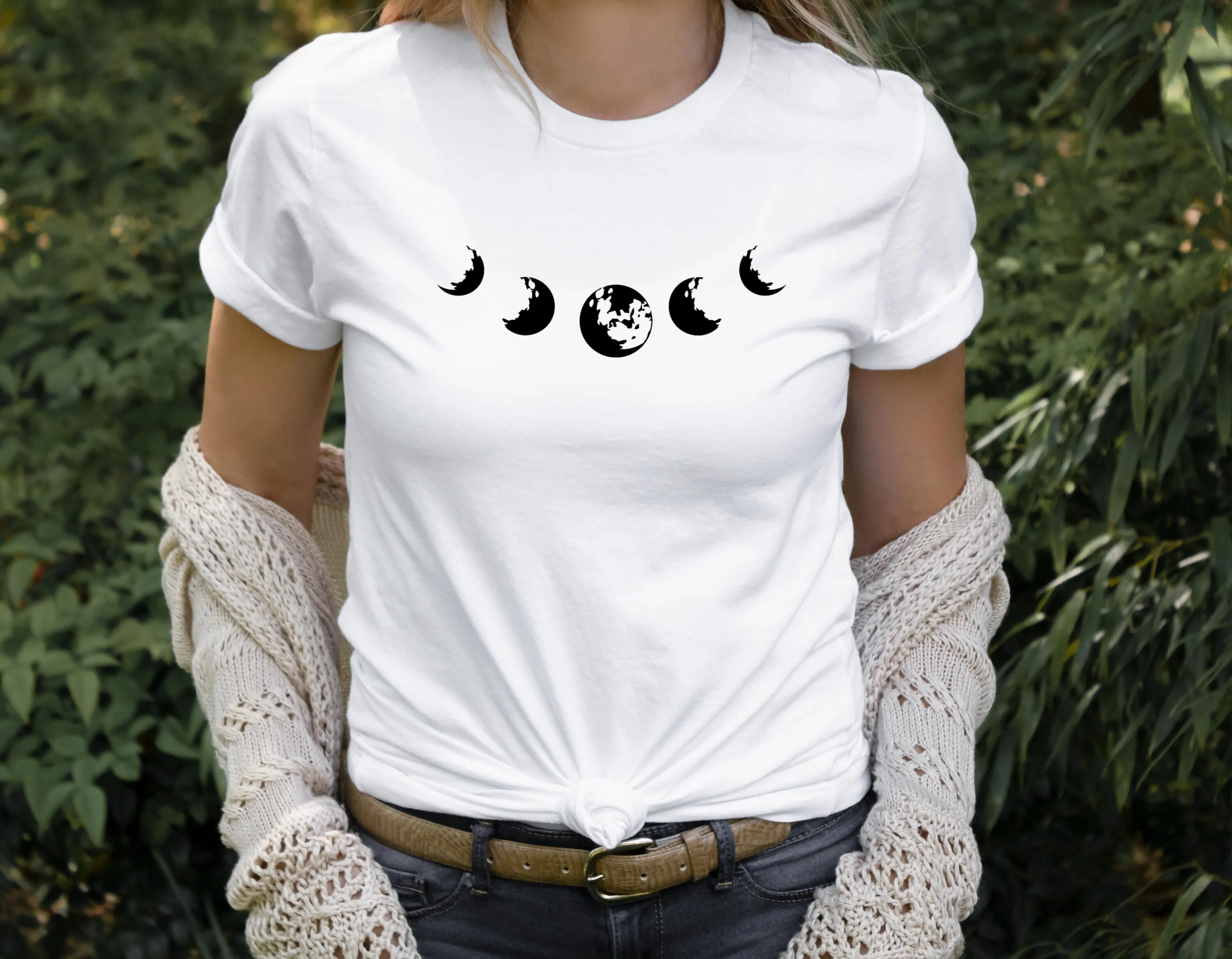 Moon Phase T Shirt Phases For Her Celestial Crescent Half Full Cycles