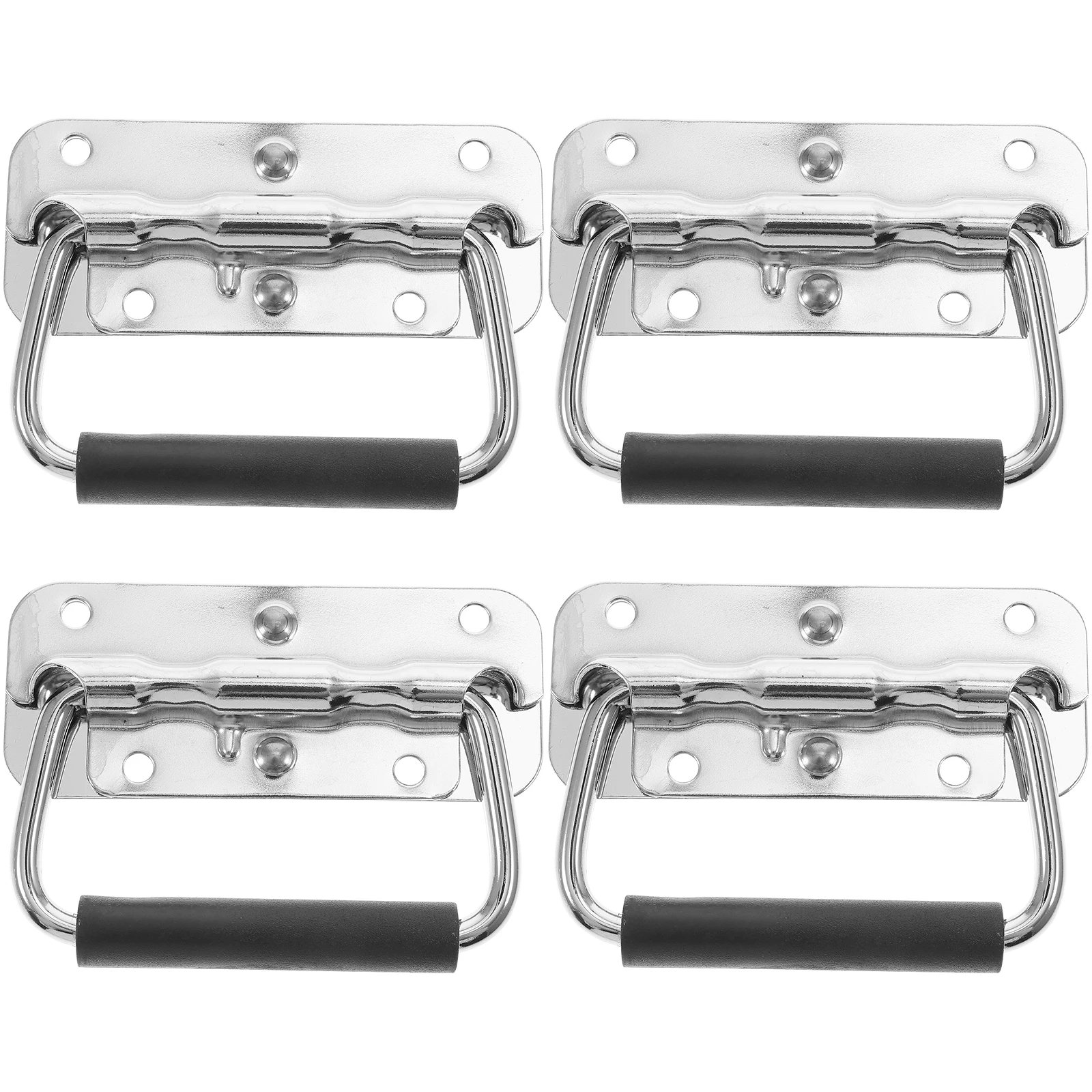 

4pcs Spring Handles 100mm Stainless Steel Flush Mount Chest Tool Box Boat Handle Hardware Heavy Duty Pull Ring